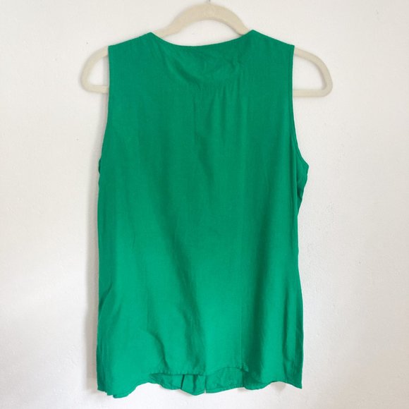 Vintage Esprit Essentials Sleeveless Green Blouse, Womens Small - Picture 4 of 10